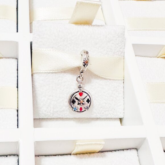 925 Sterling Silver Alice In Wonderland White Rabbit Watch Dangle Charm - Picture 1 of 8